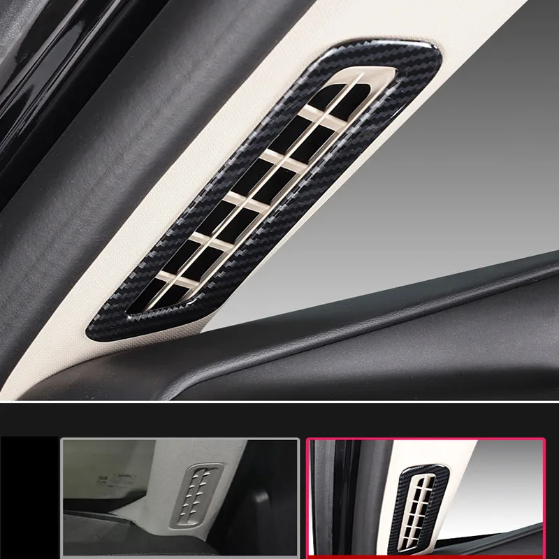 

ABS Carbon fiber For Ford Explorer 2020 2021 Car Left Right A-pillar Air Conditioner Outlet AC Vent Trim Sticker Accessories