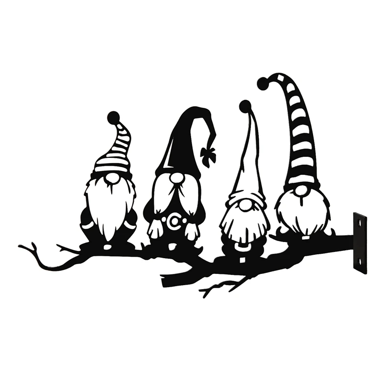 

Garden Art Gnome Outdoor Steel Backyard Branch Metal Decorative Stakes Animal Decoration Gift Gorgeous Garden Accessory