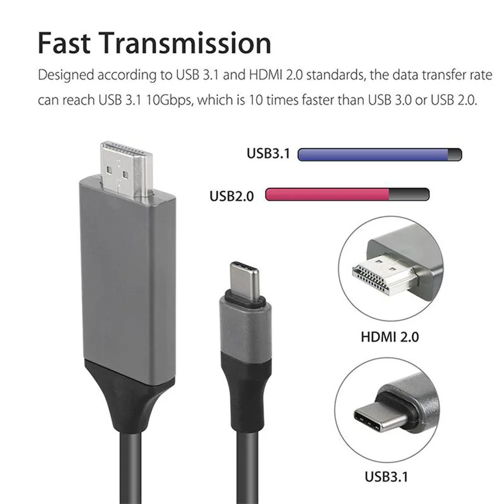 Кабель Type-C USB-C HDMI HDTV 4K для Samsung Galaxy Note 8 9 S10 + Plus |