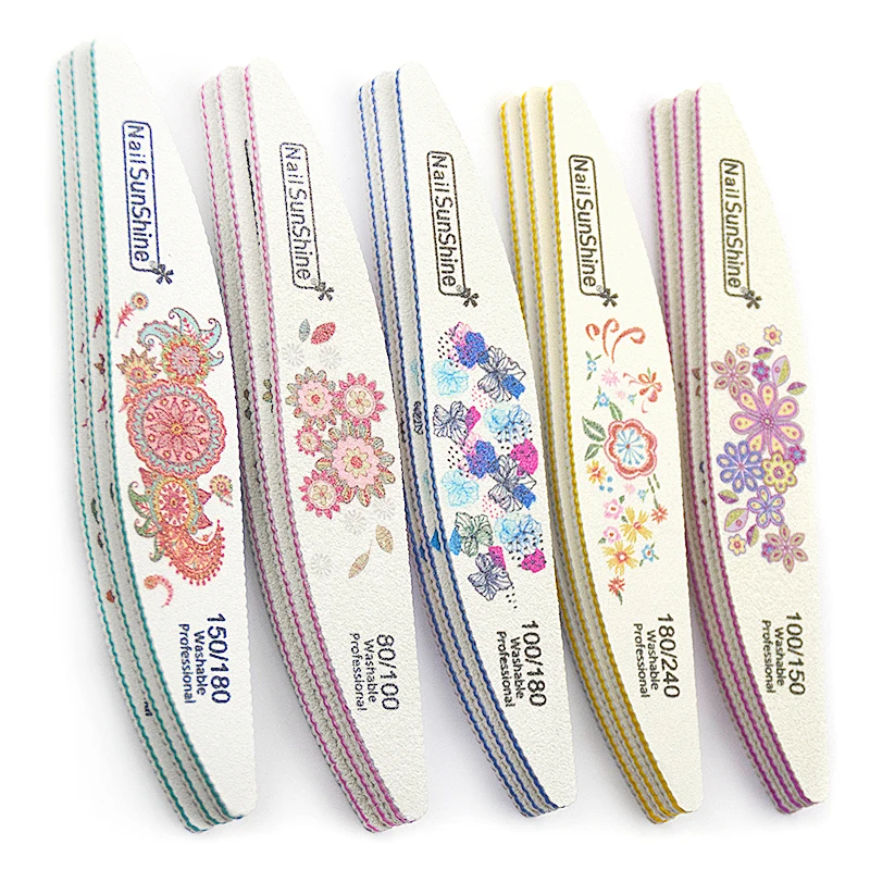 Пилка для ногтей с цветочным принтом 100 шт.|Пилки и буферы| |