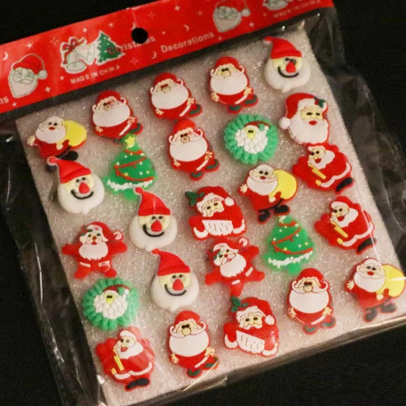 Anillo de luz que brilla en la oscuridad, broche LED de Pap&aacute; Noel, juguetes brillantes para Fiesta infantil, regalo de Navidad, decoraci&oacute;n de Navidad, 50 piezas, 2022-3