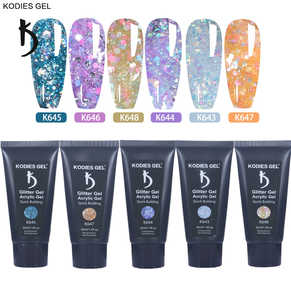 

Профессиональный полимерный гель KODIES для наращивания ногтей, 30 мл, блестящий лазер, блестящий акриловый лак для наращивания ногтей, новинка...