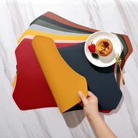 new leather placemat double sided home hotel restaurant western food mat wholesale waterproof table mat insulation pads