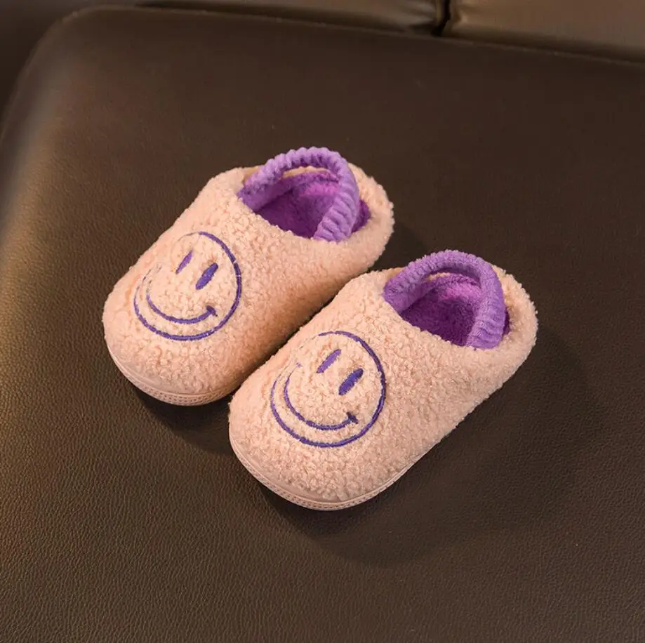 

Winter Kids Slippers Children Lovely Cartoon Solid Candy Color Indoor Shoes for Boys Girls Soft Non Slip Floor Toddler Slippers