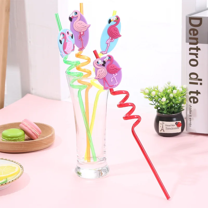 4 шт./компл. соломинки для напитков с фламинго принадлежности украшения свадебной