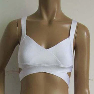 style 2 white Женский короткий топ с повязкой, Летний однотонный топ с v-образным вырезом и поясом, сексуальный облегающий белый женский топ - Цвет: style 2 white