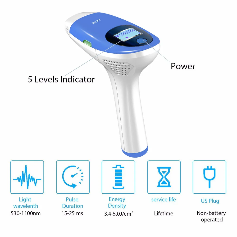 

MLAY IPL Hair Removal Machine Permanent Epilator Body Electric Malay Female Epilator 500000 Flashes T3 Quickly Delivery
