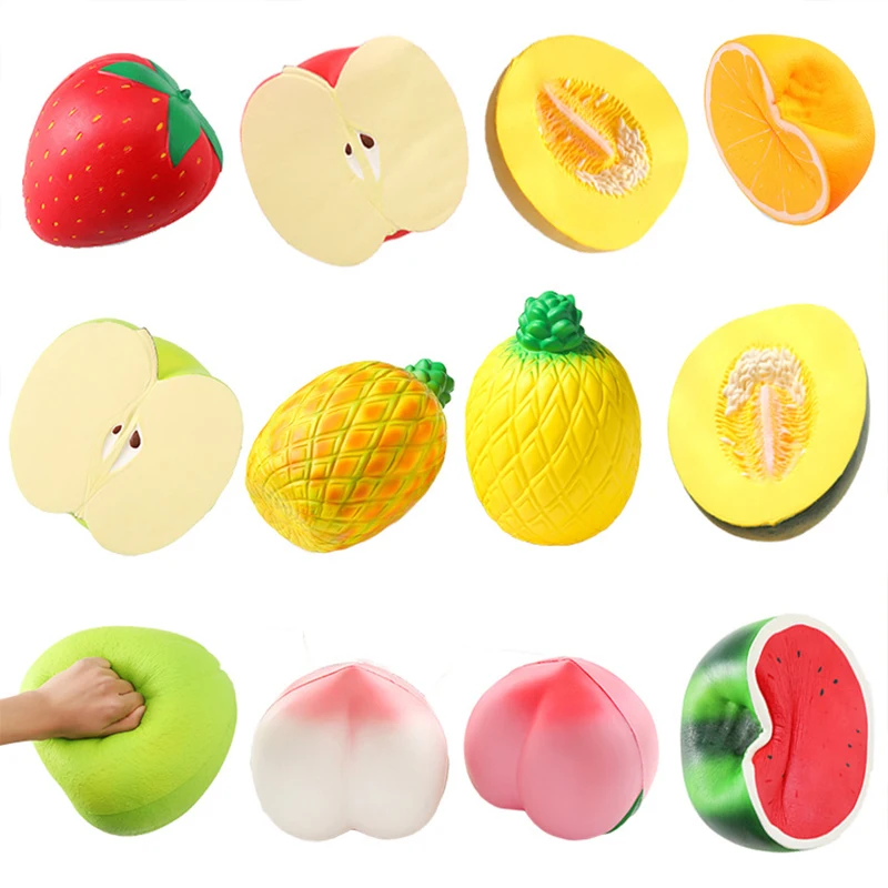 

Big Size Slow Rebound Squishy PU Fruit Toy Kneading Squeez Rising Relieve Stress Soft Decompression Toy For Children Adult Kids