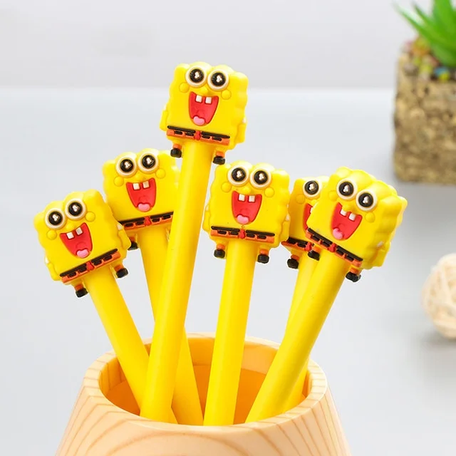Lytwtw креативные милые Мультяшные квадратные штаны 4 шт. Губка Боб гелевая ручка