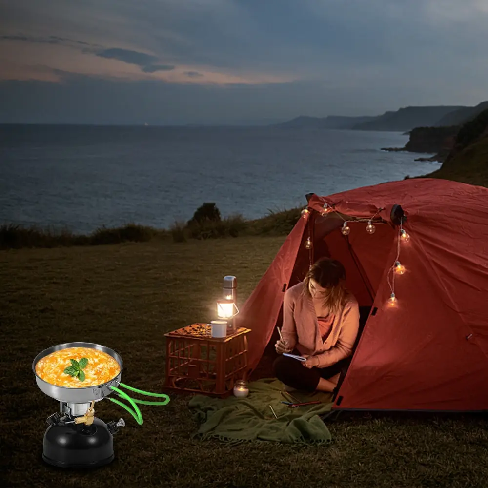 Портативная уличная Регулируемая бензиновая плита для кемпинга пешего туризма