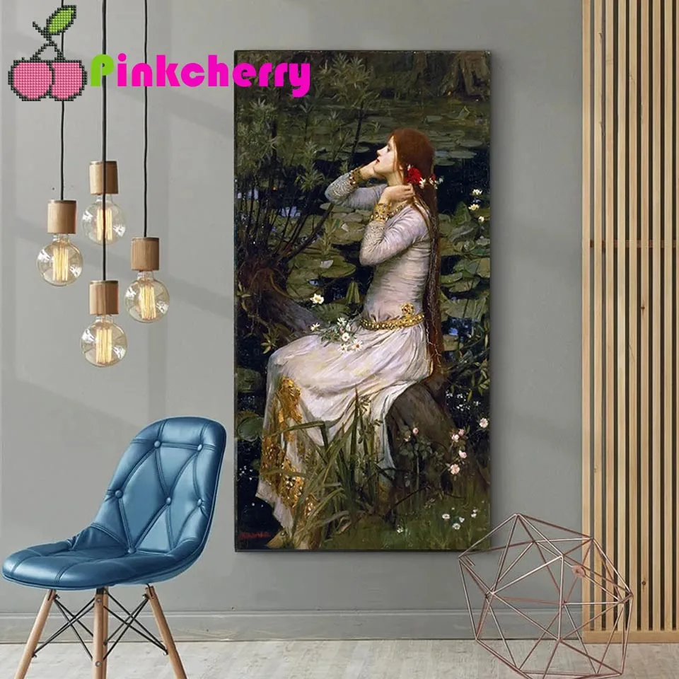 

5D алмазная вышивка, портрет «сделай сам», алмазная картина «ВОДНЫЕ ЛИЛИИ» для девушек, квадратные искусственные стразы k627