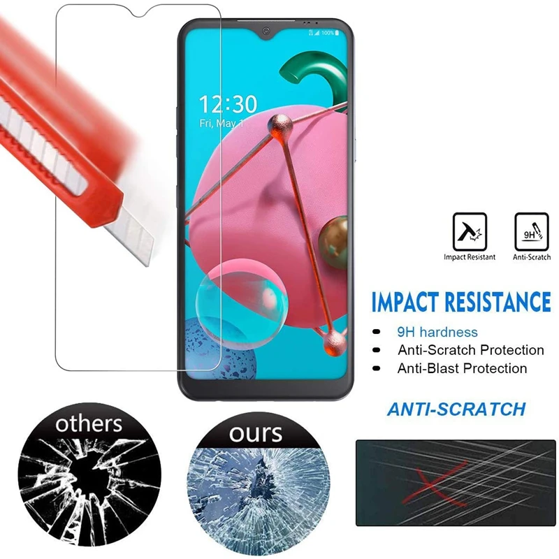 Vidrio templado para LG K51S, Protector HD transparente, resistente a los ara&ntilde;azos, sin burbujas, antihuellas, dureza 9H, 2 unidades-2