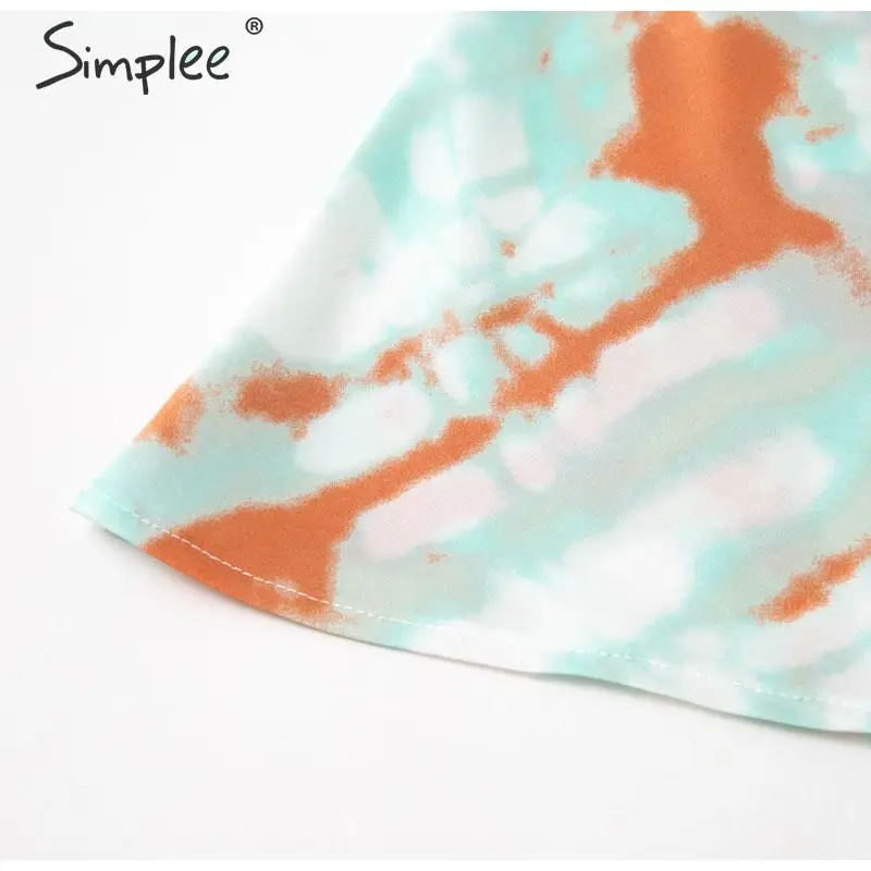 Simplee юбка миди с принтом Tie dye, Женская Осенняя эластичная юбка с высокой талией, Женская Повседневная Уличная юбка, вечерние юбки для клуба