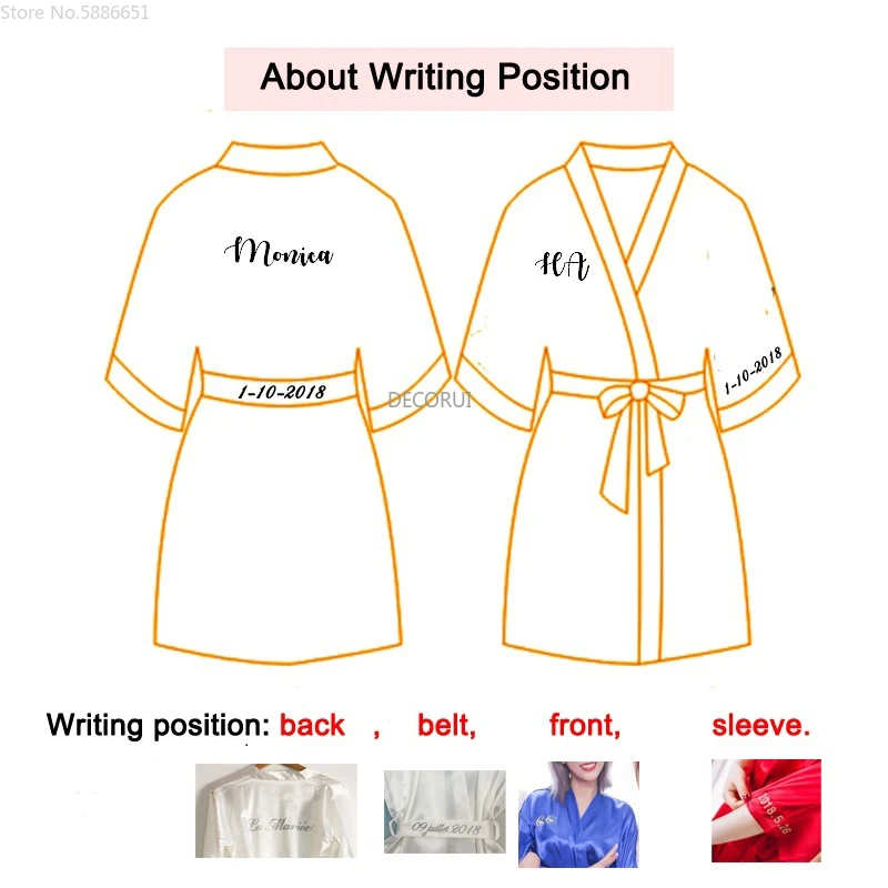 Шелковые халаты с логотипом на заказ свадебный душ вечеринка подарок для невесты