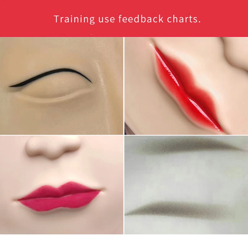 3D Силиконовый Перманентный макияж, татуировка, тренировка, поддельная кожа, пустые глаза, губы, лицо, для микроблейдинга, татуировка, машина для начинающих