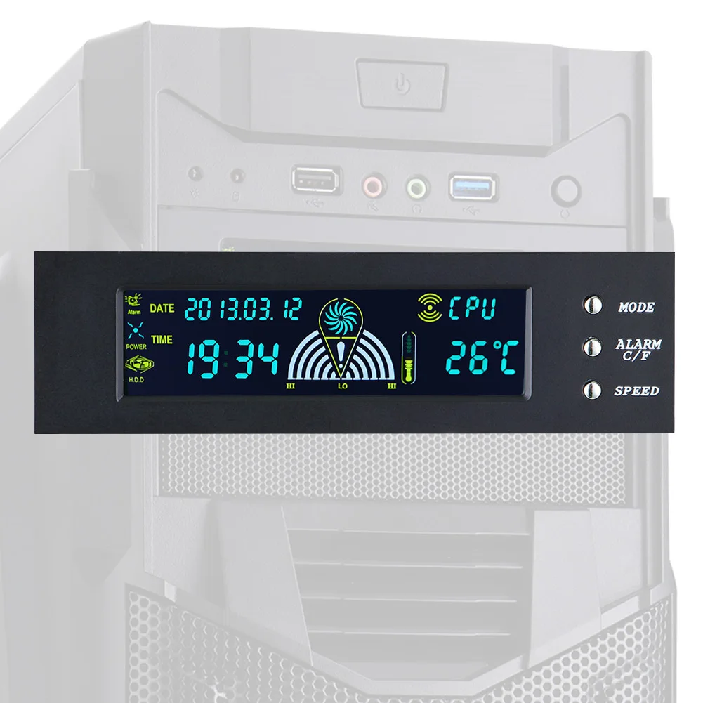 5 25 дюймовый ПК контроллер скорости вентилятора 3 Pin дисплей температуры ЖК