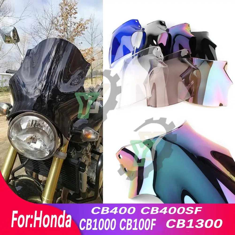

cafe racer motorcycle Windshield Windscree For Honda Super Four CB400 CB400SF CB 400 SF Hyper VTEC CB1000 CB 1000 F CB1300 1300