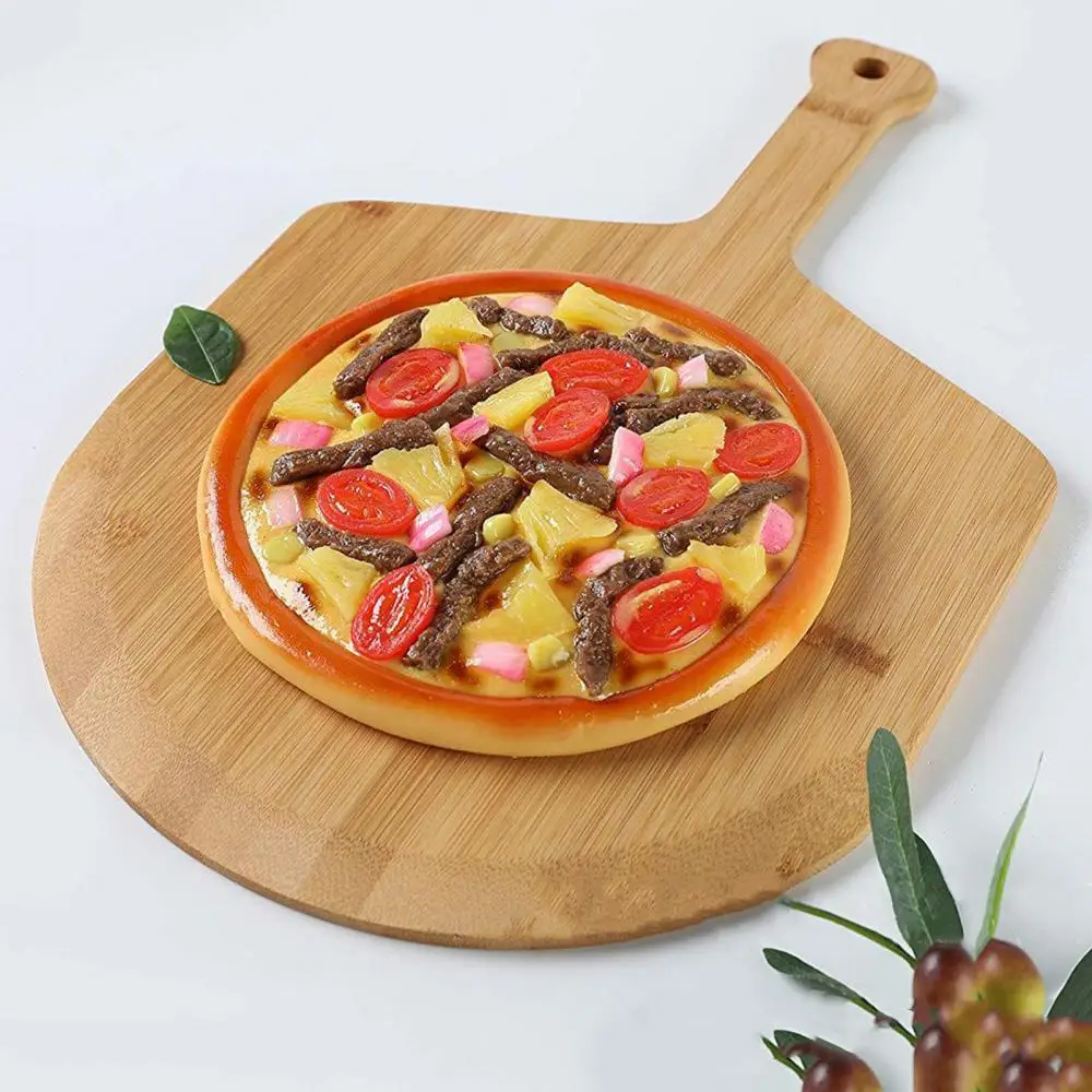 

40% Hot Sales!!! 12 inches Natural Bamboo Pizza Peel Board Kitchen Baking Supplies with Handle