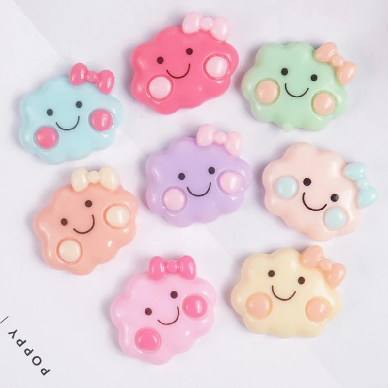 10 шт. Kawaii с плоской задней частью смолы облако улыбкой &quotсделай сам&quot Кабошоны