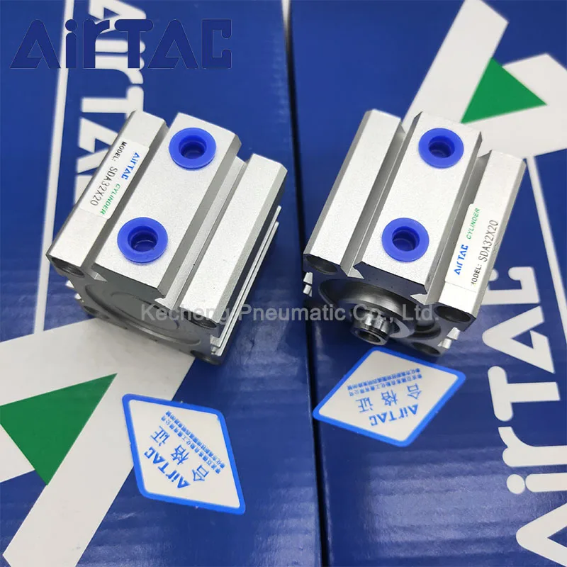 Пневматический цилиндр SDA100 AIRTAC двойного действия Компактный диаметр 100 мм ход 5-25