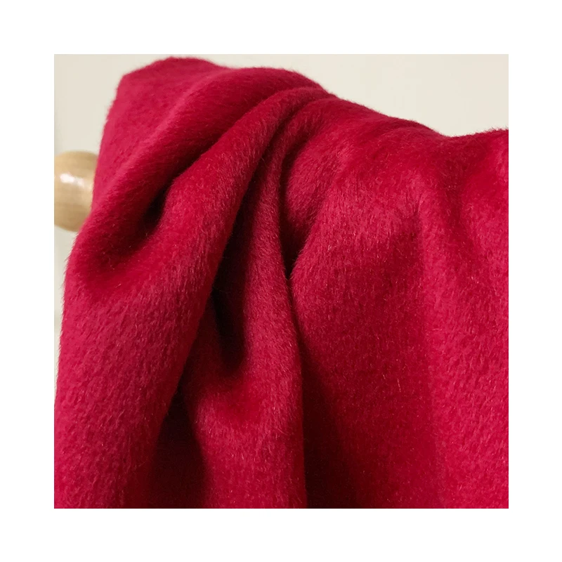 

White waxberry 153cm Red rabbit cashmere wool Single-sided coat woolen fabrics clothes Garment sewing materials Free shipping