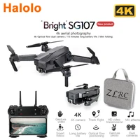 halolo sg107 mini drone with 4k wifi fpv hd dual camera quadcopter optical flow rc dron gesture control kids toy vs e68 sg106