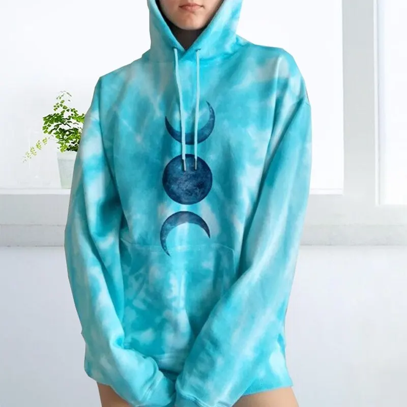 

NewAutumn Women Hoodies Tie dye Print Sweatshirt Loose Long Sleeve Winter Streetwear Oversize Fashion Hoodie Woman Tops Harajuku