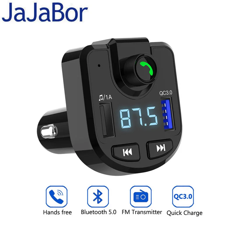 JaJaBor FM передатчик Bluetooth 5 0 автомобильный комплект Handsfree вызова Wiress стерео A2DP
