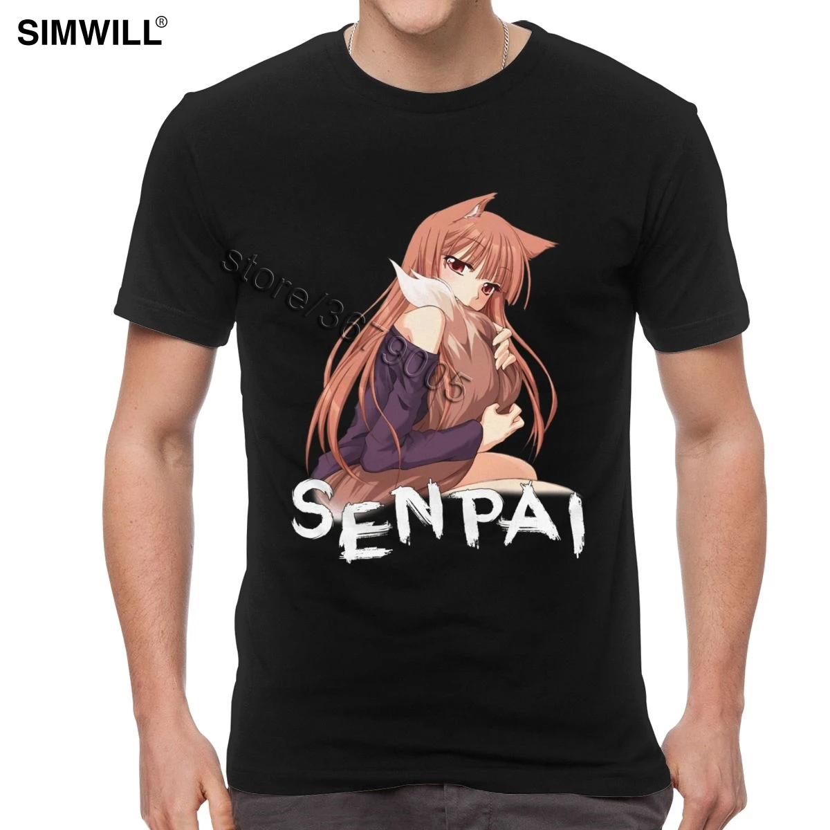 Классные Футболки Senpai Мужская футболка с принтом из эко хлопка Zero Two круглым