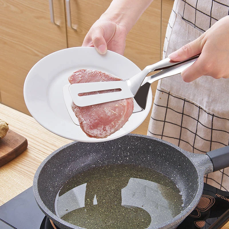 304 Нержавеющая сталь лопатка для сковородки зажим жареная рыба пицца стейк