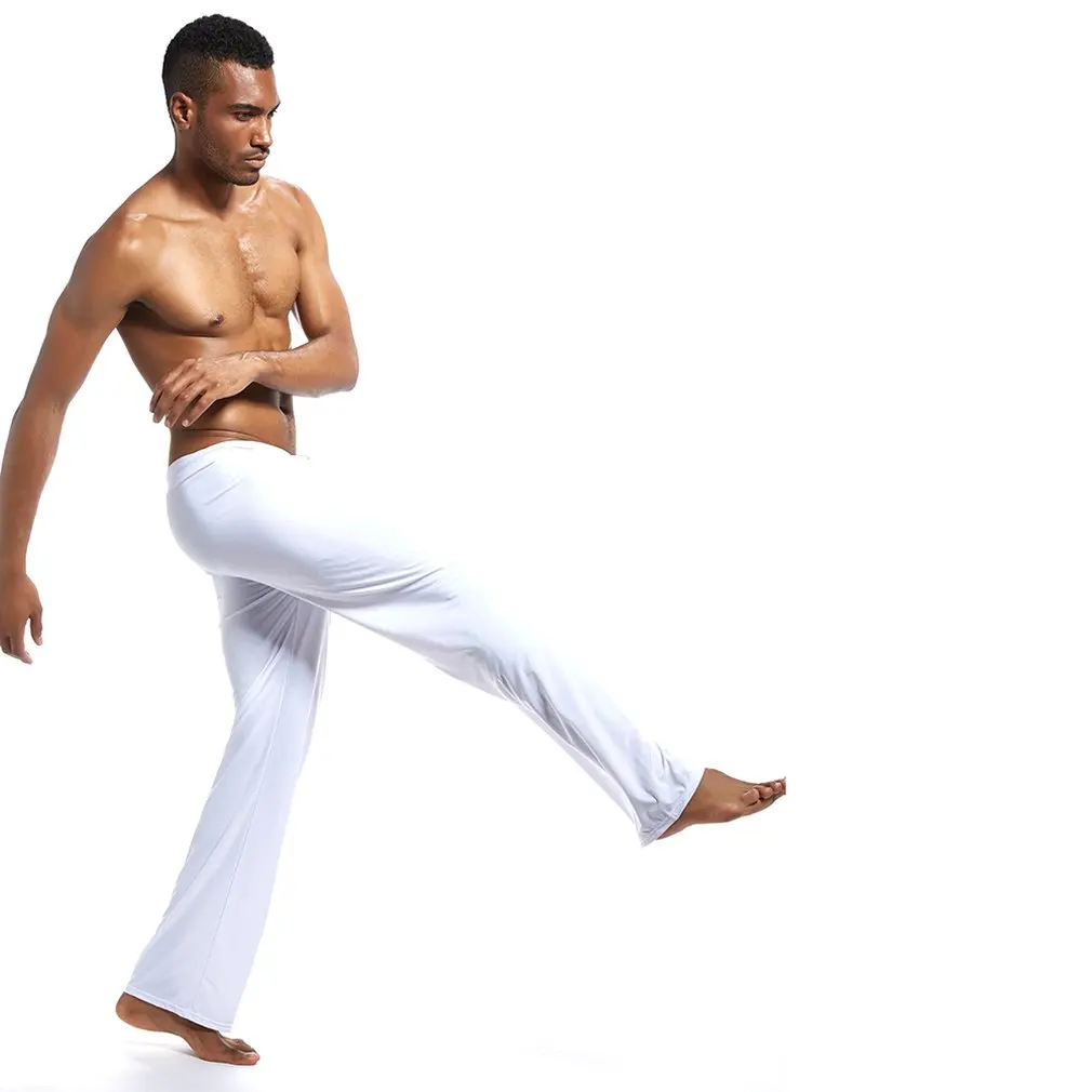 N2N с тем же абзацем мужские домашние штаны Одежда для йоги ледяная шелковая ткань