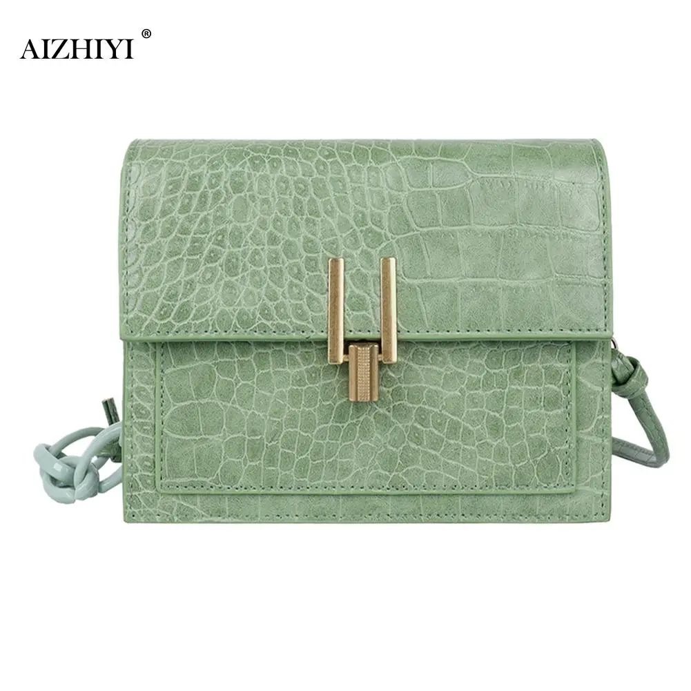 

Popular Simple Female Daily Bag Fashion Acrylic Chain Women Shoulder Bag Alligator PU Travel Crossbody Satchel