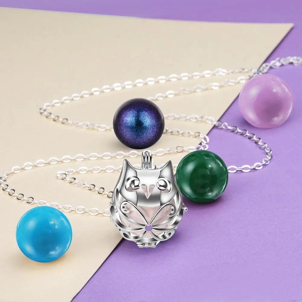 EUDORA Беременность бола мяч ожерелье уникальный прекрасный сова медальон клетка