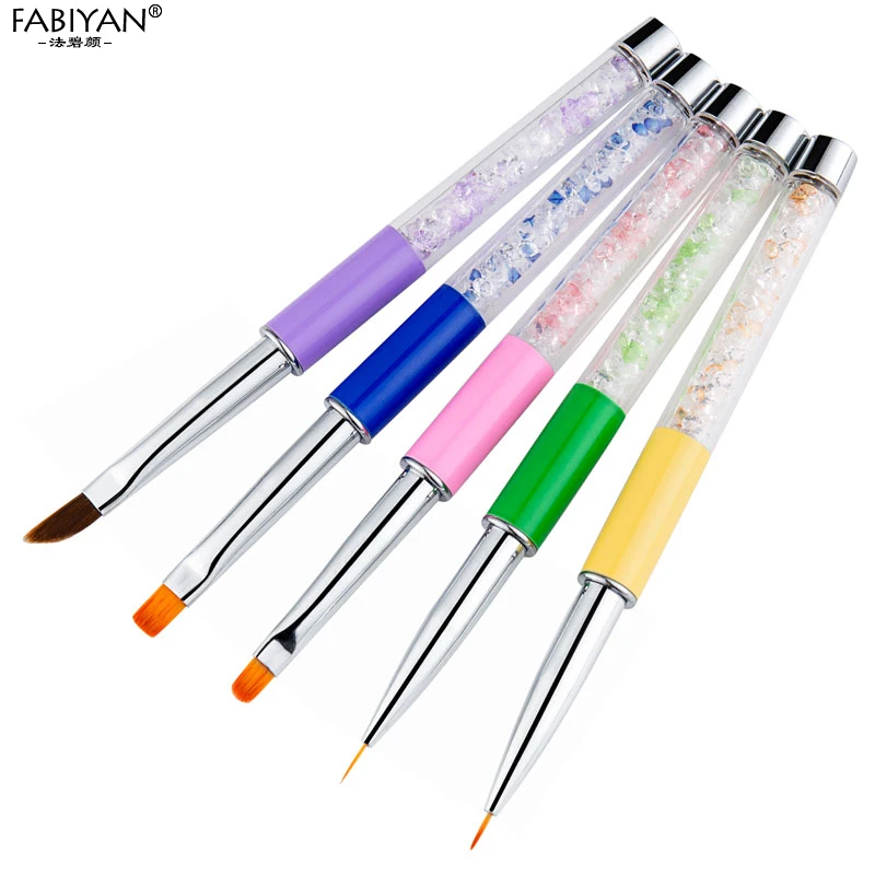 Кисть Стразы для дизайна ногтей металлическая акриловая резьба линия цветочный