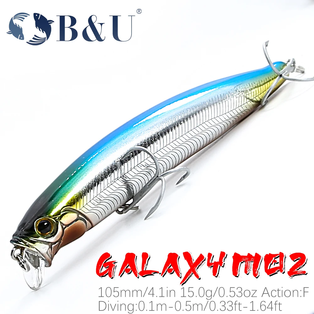 B & U, гольян 100F 15g модели-хиты продаж жесткая приманка для рыбалки Воблер для бас-щуки качественная профессиональная блесна Depth0.1-0,5 м