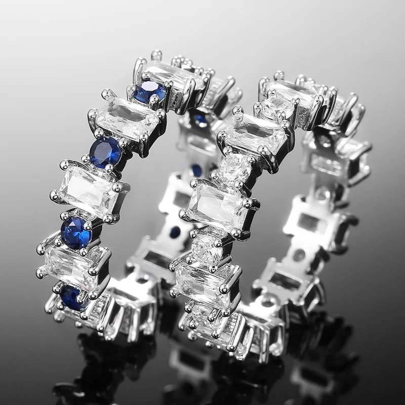 Huitan маленькие свежие женские кольца с блестящими фианитами для вечевечерние