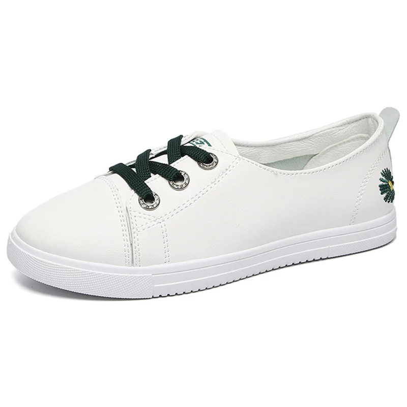 

Single Shoes Women 2020 New Breathable White Shoes Casual Wild One Pedal Shallow Mouth Small Chrysanthemum Flat Heel Women Shoes