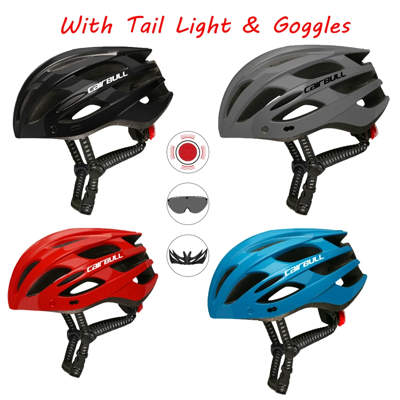 Велосипедный шлем с хвостом светильник очки интегрально формованные