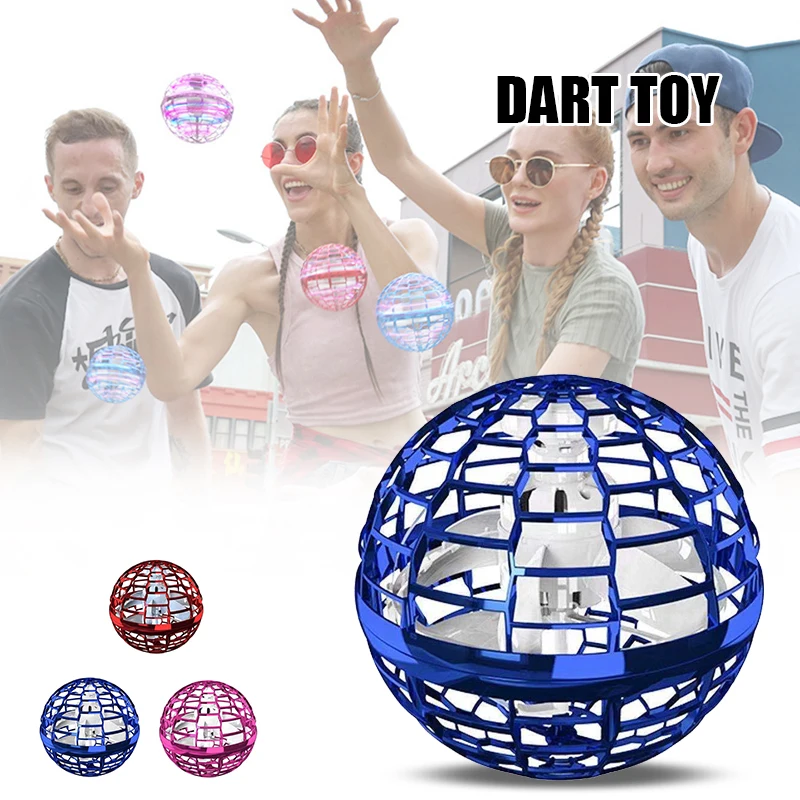 

Newly Mini Flying Ball Toy with Built-in RGB Light Hand Controlled Design Easy Operation Potrtable Durable for Adults Children