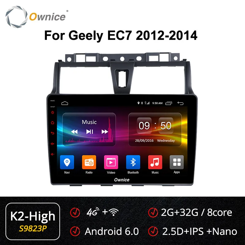 S9823 K2-High Ownice K3 K5 K6 Android 9,0 360 панорама автомобиля радио аудио dvd для GEELY Emgrand EC7- gps Navi 8 ядерный DSP 4G LTE SPDIF - Цвет: S9823 K2-High