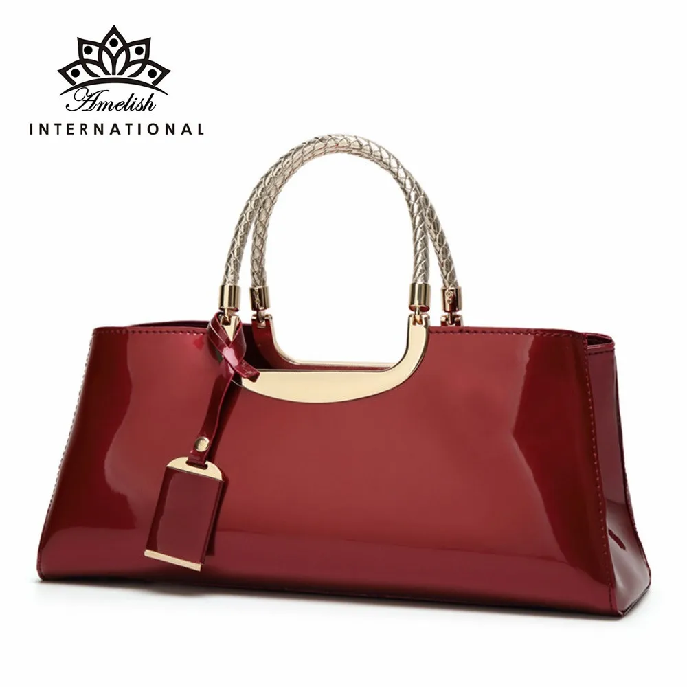 

AMELISH 2022 Shoulder Bags for Women High Quality Patent Leather Hand Bag Ladies Travel Tote Handbags Sac A Main Bolsa Feminina