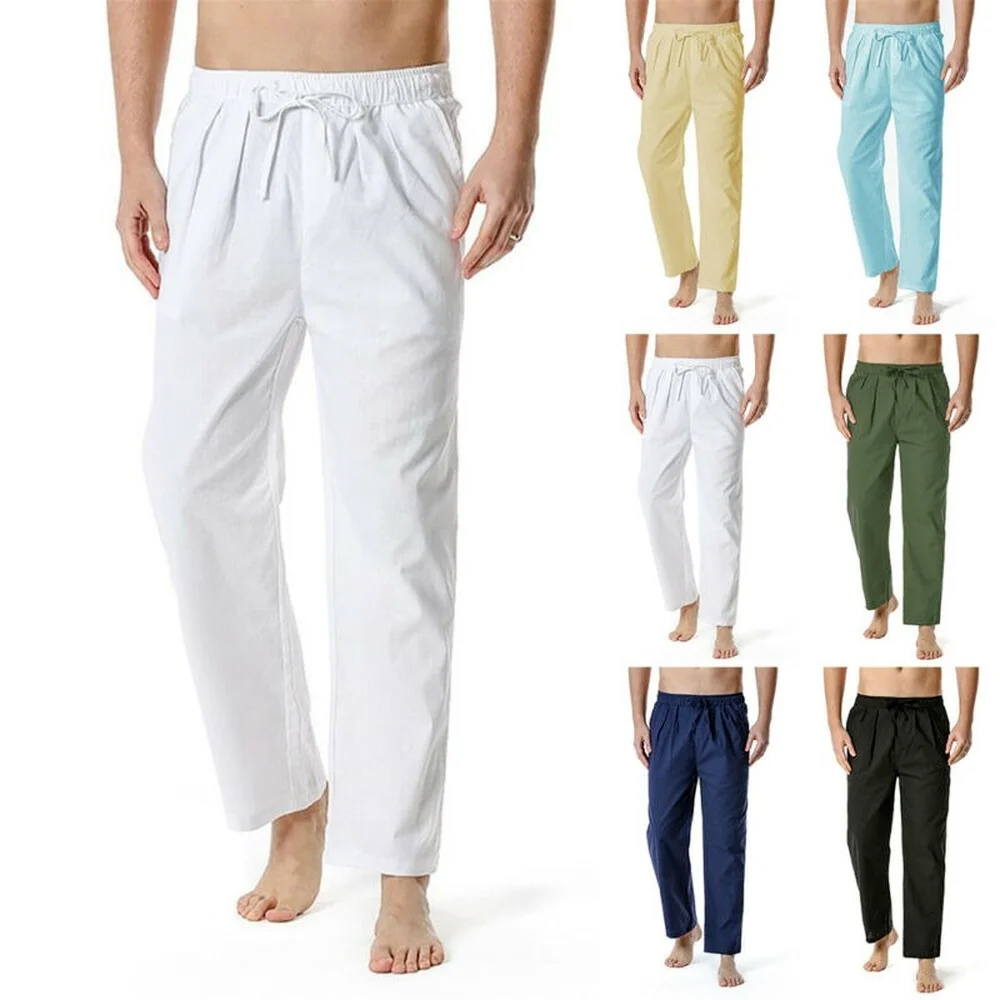 

Мужские повседневные мешковатые прямые брюки, пляжные свободные штаны для йоги с Кулиской