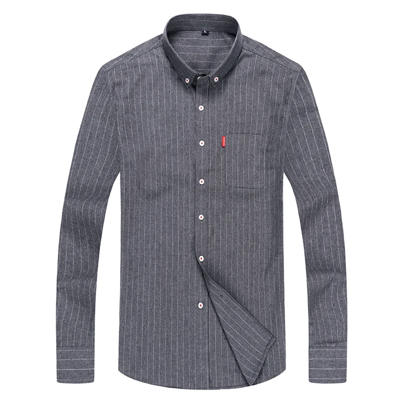 

Men's Business Striped Long-sleeved Shirt Classic Design Casual Office Social Formal Wear Tie Overalls Quality Boss Dad Shirt