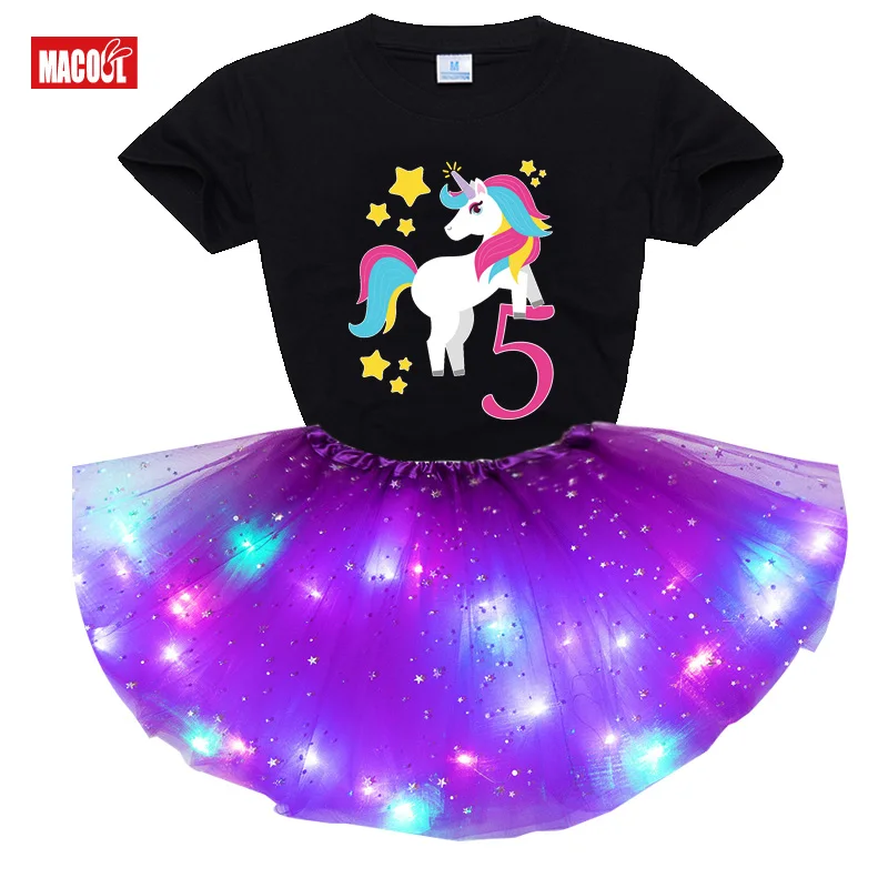 

Girl Birthday Tutu Dress Sets Party Gift Personalized Custom Name Number 2021 Summer Clothes Children Suit Kids Outfit Clothing