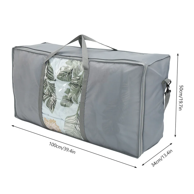 

Portable Wardrobe Clothes Bag Breathable Storage Bag With Handle Anti-dust Pack Blanket Quilt Organizer Home Printed Organizer