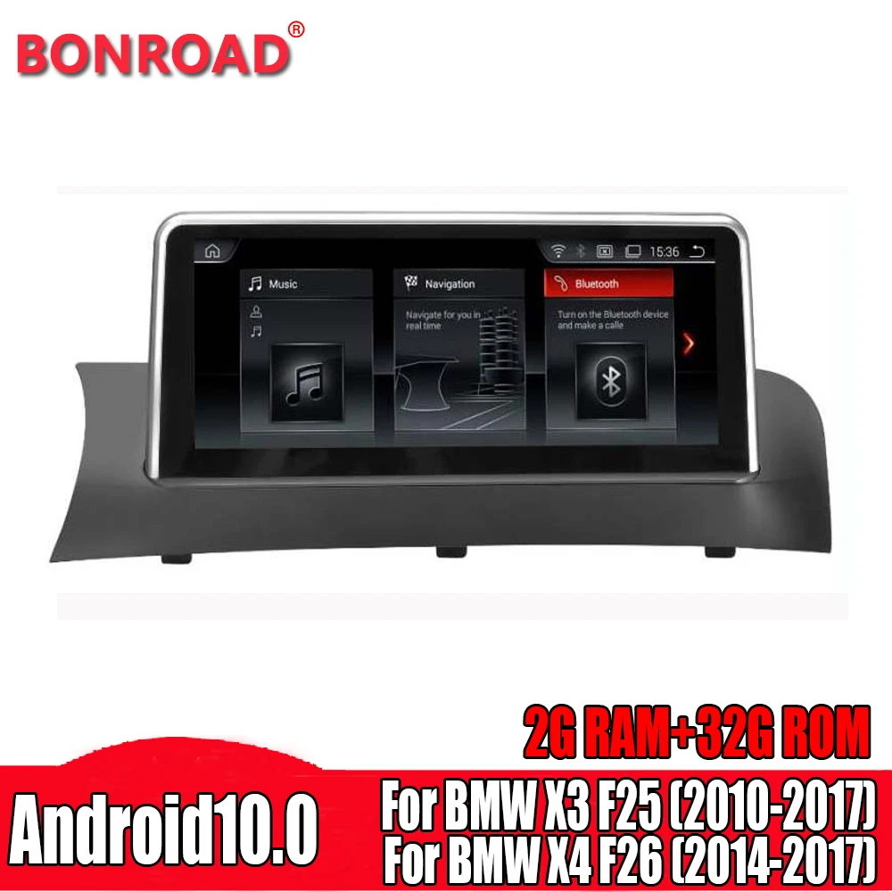 Автомагнитола Bonroad Android 10 0 мультимедийный плеер с GPS для BMW X3 F25 (2010-2017) X4 F26 (2014-2017)