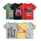 Футболки для мальчиков и девочек с мультяшным принтом, Детская футболка с принтом динозавра для мальчиков, Детская летняя футболка с коротким рукавом, хлопковые топы, одежда