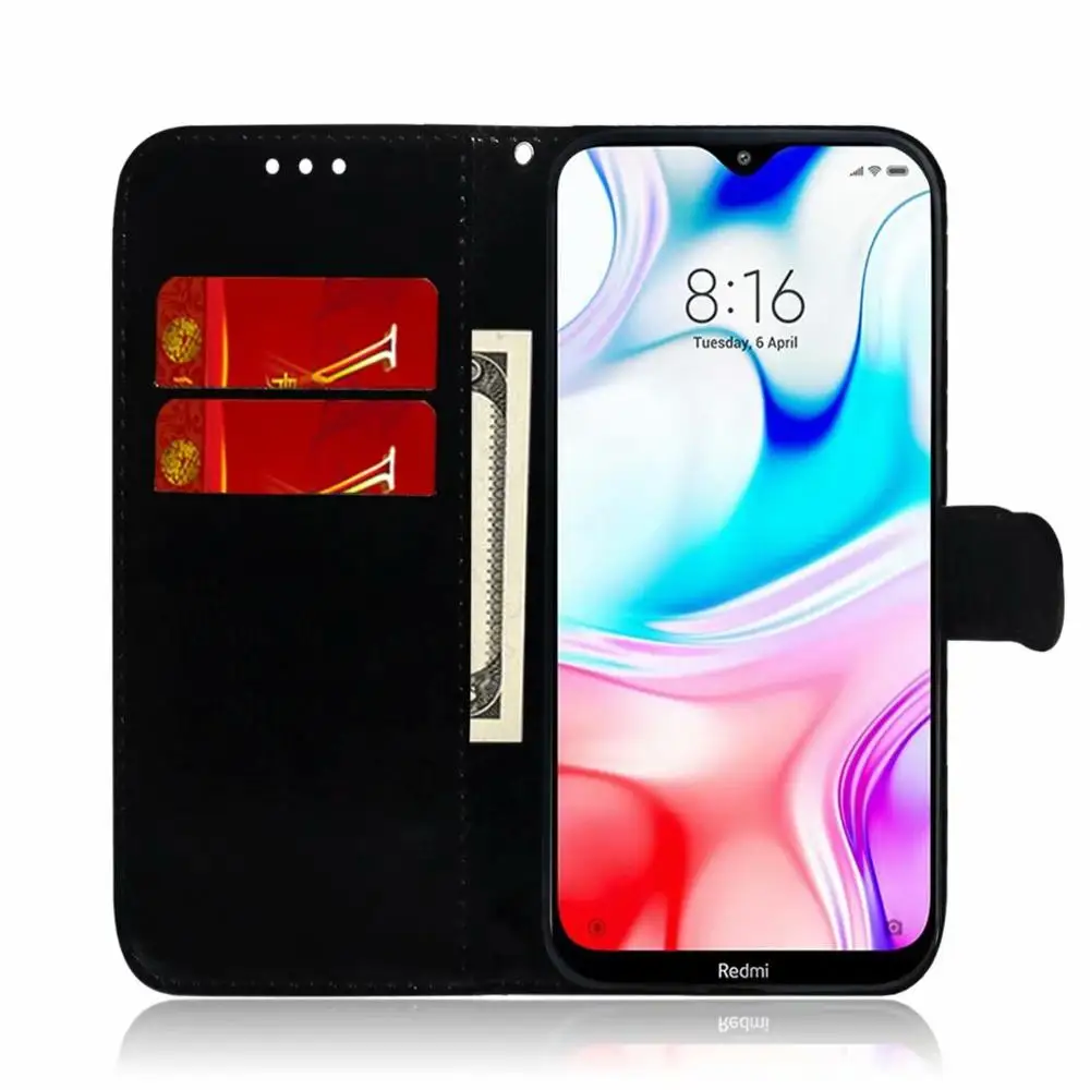 For Xiaomi mi A3 Redmi Note 6 7 7A Pro CC9 CC9E K20 3D Leather Colorful Case Coque Shiny Glitter Print Cover Card Slots Book | Мобильные