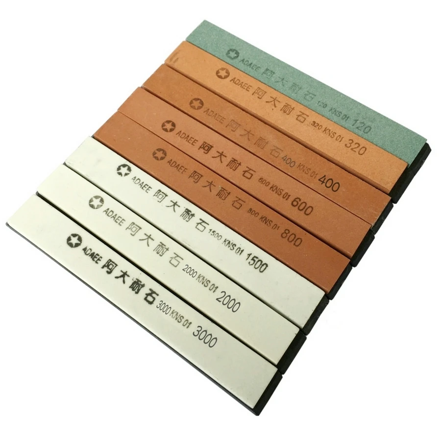 

Set of 8 Knife Grinder Sharpener Sharpening Stones with Plastic Base 120-3000#