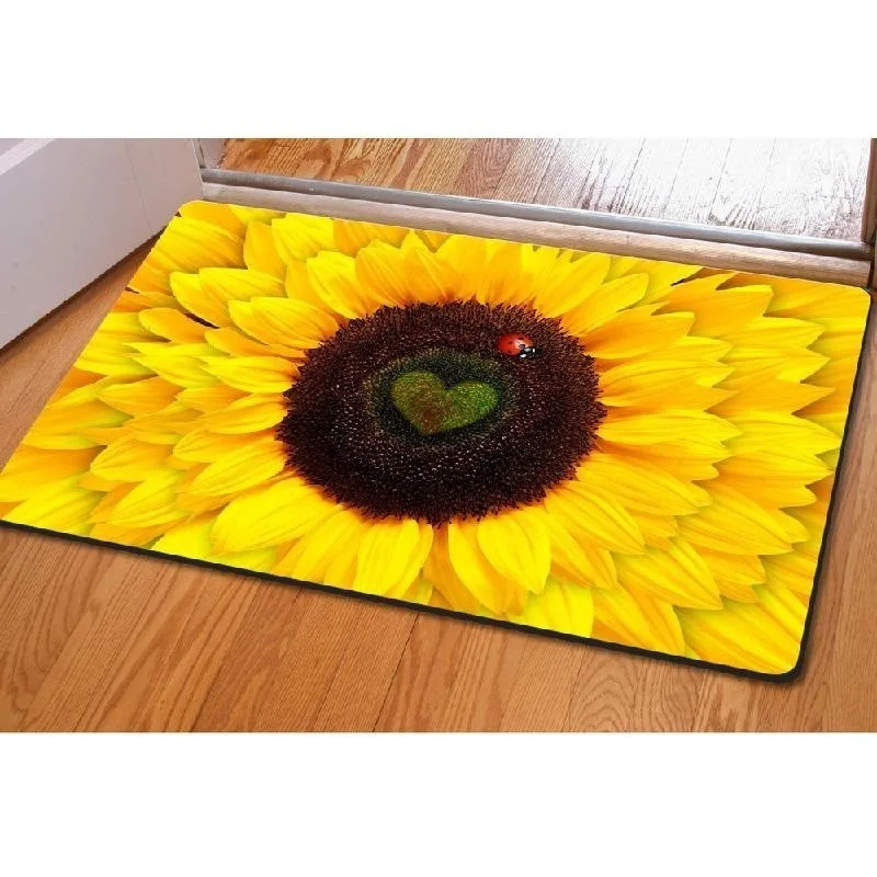 40 * 60cm Sunflower Goose Down Door Mat Non-slip Soft Carpet Kitchen Living Room Floor Home Bedroom Decorative .. | Дом и сад
